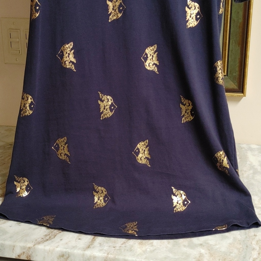 Lilly Pulitzer Navy Knit Gold Fish Dress Size XXS - Picture 4 of 7